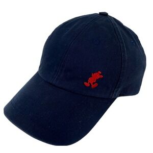 Disney Parks Mens Hat Blue Red Mickey Mouse‎ Cotton Adjustable Baseball Golf Cap